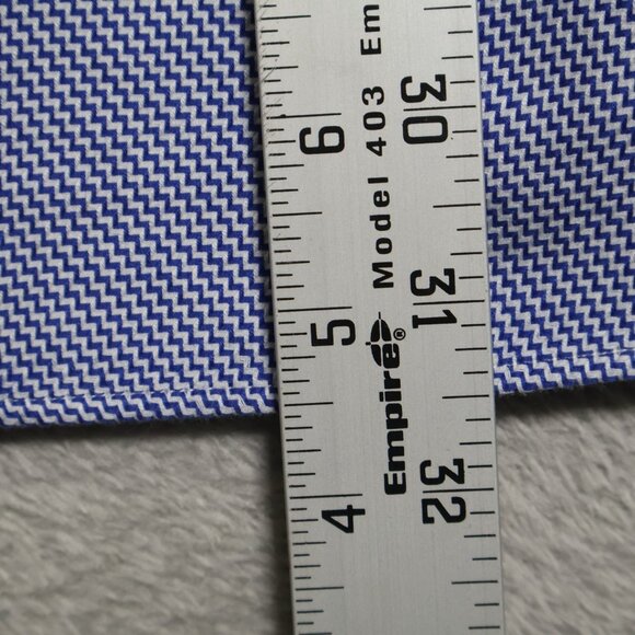 Simone Albarchi Shirt Mens 16 42 Blue White Zigzag French Cuff Dress Made Italy - Picture 6 of 12